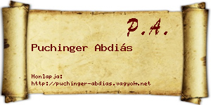 Puchinger Abdiás névjegykártya